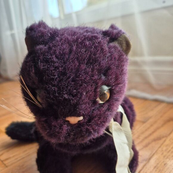 Ganz bros Vintage 1985 Plush Purple Cat Heritage Collection Stuffed Animal - Picture 5 of 15